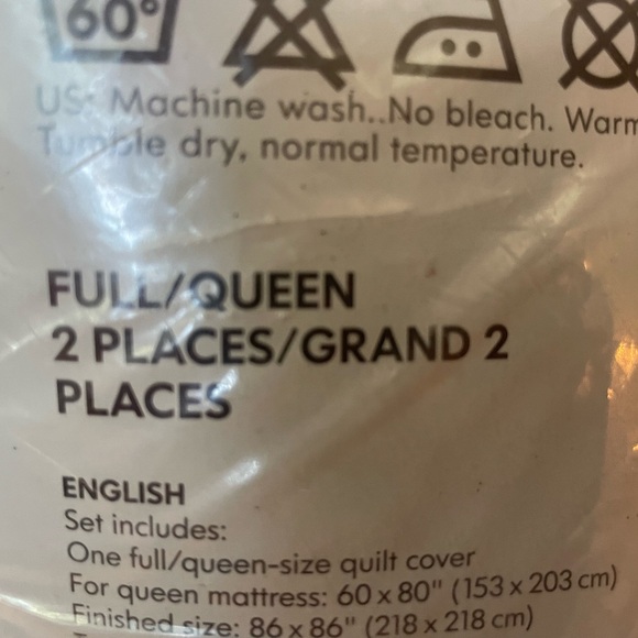 New ikea sheet set queen full folkloyre folk art blue red in package pillowcases - Picture 3 of 4